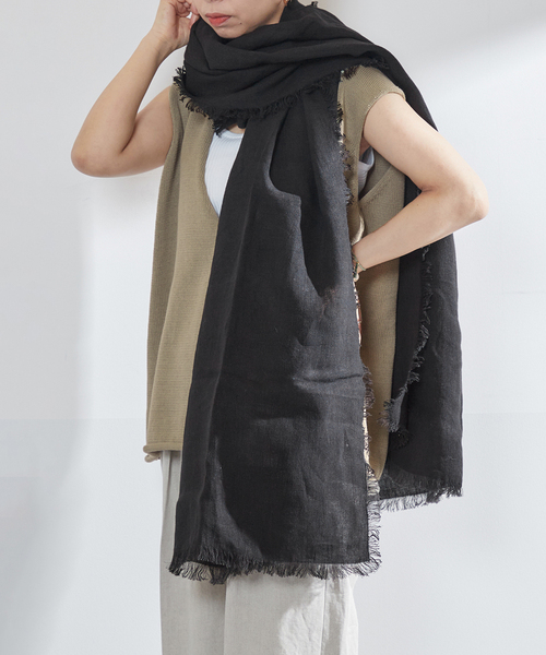 VERMEIL par iena（ヴェルメイユパーイエナ）の「【ASAUCE MELER/アソースメレ】オーガニックリネンドライキャンバスストール（ストール/ショール・レディース・ピンク/ベージュ/パープル/イエロー・FREE）」の6枚目の写真