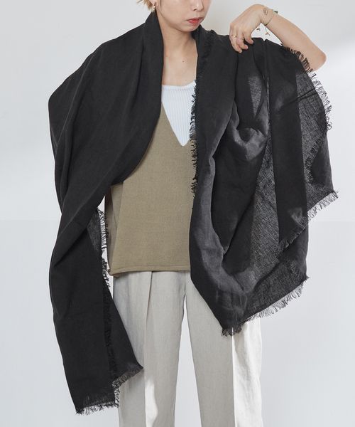 VERMEIL par iena（ヴェルメイユパーイエナ）の「【ASAUCE MELER/アソースメレ】オーガニックリネンドライキャンバスストール（ストール/ショール・レディース・ピンク/ベージュ/パープル/イエロー・FREE）」の7枚目の写真