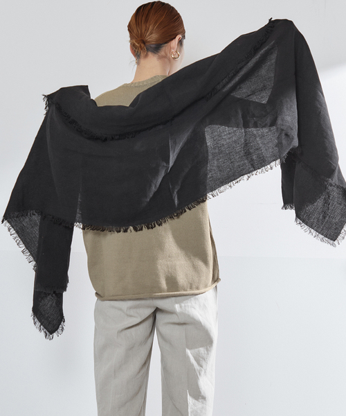 VERMEIL par iena（ヴェルメイユパーイエナ）の「【ASAUCE MELER/アソースメレ】オーガニックリネンドライキャンバスストール（ストール/ショール・レディース・ピンク/ベージュ/パープル/イエロー・FREE）」の8枚目の写真