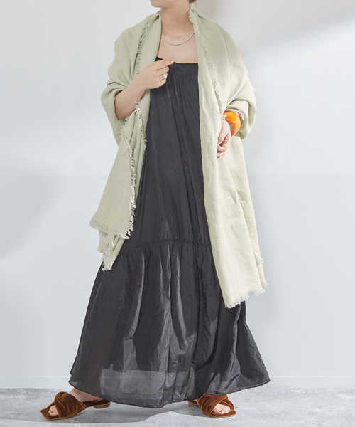 VERMEIL par iena（ヴェルメイユパーイエナ）の「【ASAUCE MELER/アソースメレ】オーガニックリネンドライキャンバスストール（ストール/ショール・レディース・ピンク/ベージュ/パープル/イエロー・FREE）」の14枚目の写真