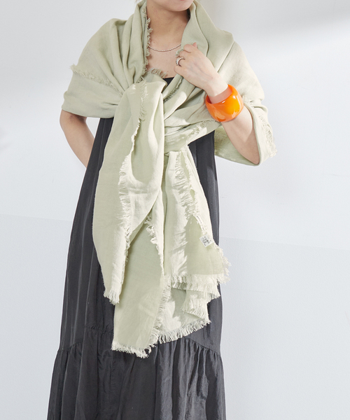 VERMEIL par iena（ヴェルメイユパーイエナ）の「【ASAUCE MELER/アソースメレ】オーガニックリネンドライキャンバスストール（ストール/ショール・レディース・ピンク/ベージュ/パープル/イエロー・FREE）」の16枚目の写真