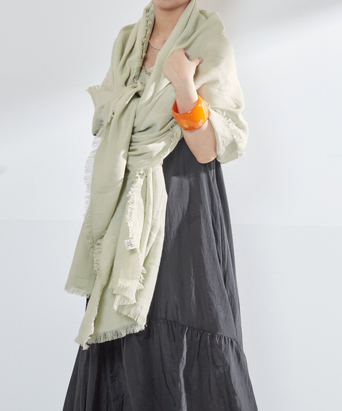 VERMEIL par iena（ヴェルメイユパーイエナ）の「【ASAUCE MELER/アソースメレ】オーガニックリネンドライキャンバスストール（ストール/ショール・レディース・ピンク/ベージュ/パープル/イエロー・FREE）」の17枚目の写真