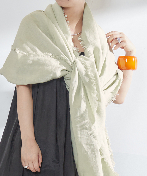 VERMEIL par iena（ヴェルメイユパーイエナ）の「【ASAUCE MELER/アソースメレ】オーガニックリネンドライキャンバスストール（ストール/ショール・レディース・ピンク/ベージュ/パープル/イエロー・FREE）」の18枚目の写真