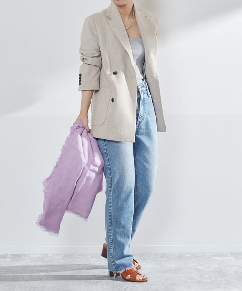 VERMEIL par iena（ヴェルメイユパーイエナ）の「【ASAUCE MELER/アソースメレ】オーガニックリネンドライキャンバスストール（ストール/ショール・レディース・ピンク/ベージュ/パープル/イエロー・FREE）」の19枚目の写真