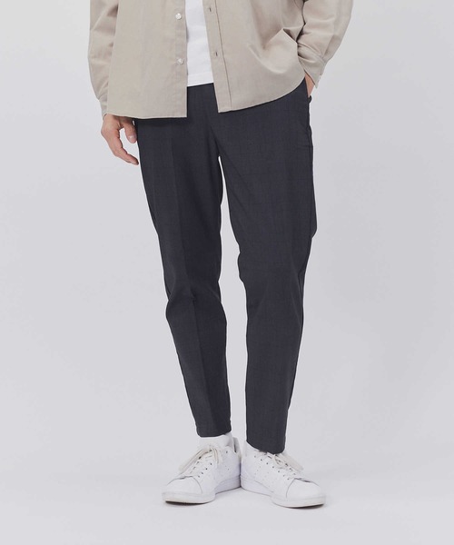 PLUS ONE(プラスワン)の「【接触冷感】【PLUS ONE】サラサラスリムトラウザー / 吸水速乾(スラックス・メンズ・ブラック/ベージュ/ネイビー/オリーブ/ブラック×グレー・S/M/L/XL)」の10枚目の写真