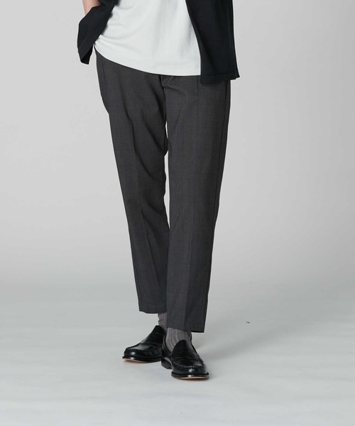 PLUS ONE(プラスワン)の「【接触冷感】【PLUS ONE】サラサラスリムトラウザー / 吸水速乾(スラックス・メンズ・ブラック/ベージュ/ネイビー/オリーブ/ブラック×グレー・S/M/L/XL)」の11枚目の写真