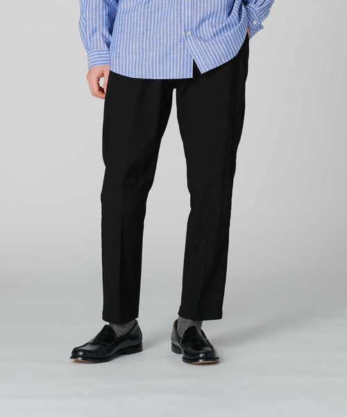 PLUS ONE(プラスワン)の「【接触冷感】【PLUS ONE】サラサラスリムトラウザー / 吸水速乾(スラックス・メンズ・ブラック/ベージュ/ネイビー/オリーブ/ブラック×グレー・S/M/L/XL)」の8枚目の写真