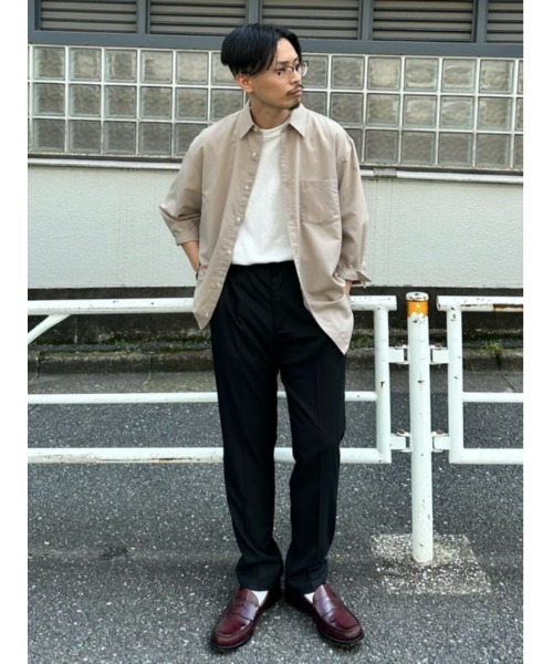 PLUS ONE(プラスワン)の「【接触冷感】【PLUS ONE】サラサラスリムトラウザー / 吸水速乾(スラックス・メンズ・ブラック/ベージュ/ネイビー/オリーブ/ブラック×グレー・S/M/L/XL)」の19枚目の写真