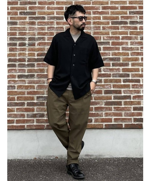 PLUS ONE(プラスワン)の「【接触冷感】【PLUS ONE】サラサラスリムトラウザー / 吸水速乾(スラックス・メンズ・ブラック/ベージュ/ネイビー/オリーブ/ブラック×グレー・S/M/L/XL)」の22枚目の写真