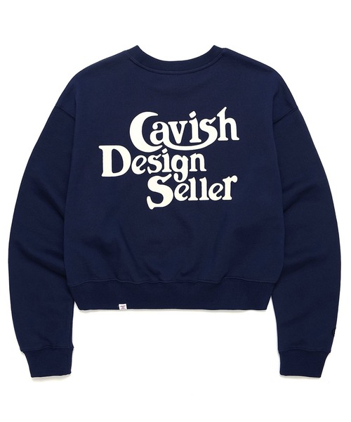 Cavish(カビシ)の「CAVISH/セラーロゴプルオーバ(ウラケ) 2197537(スウェット・レディース・ライトグレー/ネイビー・FREE)」の2枚目の写真
