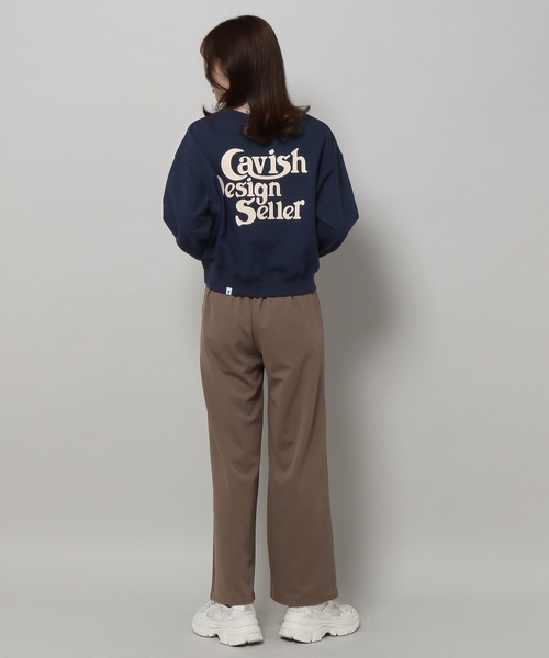 Cavish(カビシ)の「CAVISH/セラーロゴプルオーバ(ウラケ) 2197537(スウェット・レディース・ライトグレー/ネイビー・FREE)」の12枚目の写真