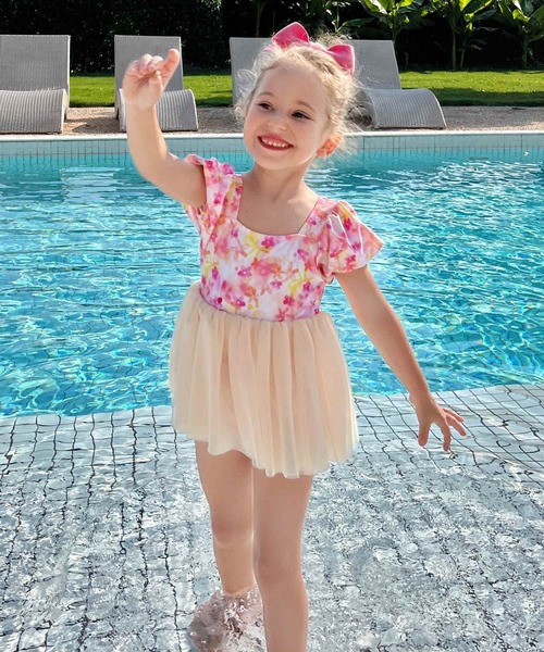 パールチュールワンピース水着 オーロラチュールワンピース水着（女の子 水着） 通販【ニッセン】