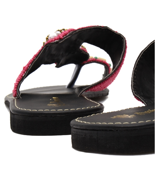 チャイハネ（チャイハネ）の「【チャイハネ】リーフビーズトングサンダル（サンダル・レディース・ブラウン/ブラック・FREE）」の6枚目の写真