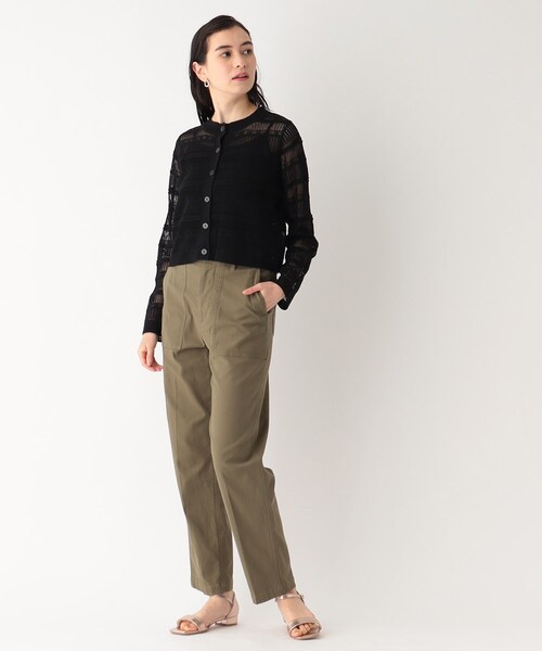 OPAQUE.CLIP（オペークドットクリップ）の「◆スカシ柄編みニットカーディガン【洗える】（カーディガン/ボレロ・レディース・ホワイト系/ブラック/ダークオレンジ・00）」の11枚目の写真