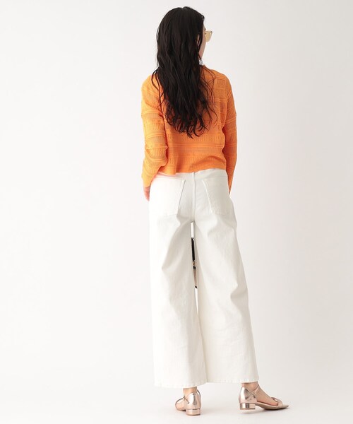 OPAQUE.CLIP（オペークドットクリップ）の「◆スカシ柄編みニットカーディガン【洗える】（カーディガン/ボレロ・レディース・ホワイト系/ブラック/ダークオレンジ・00）」の21枚目の写真