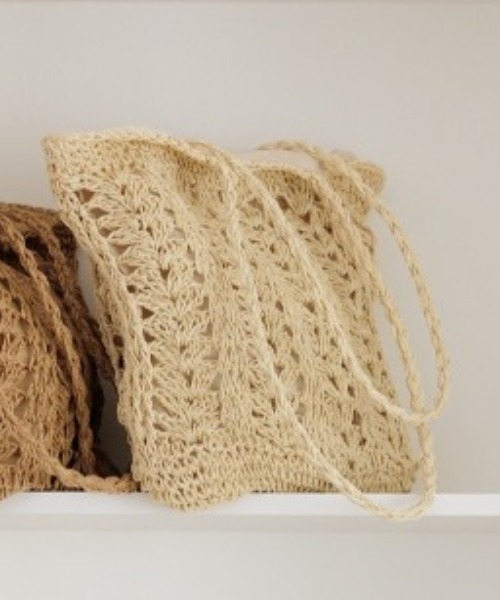 flower（フラワー）の「リラックスクロシェトート（トートバッグ・レディース・ブラウン/アイボリー・FREE）」の2枚目の写真