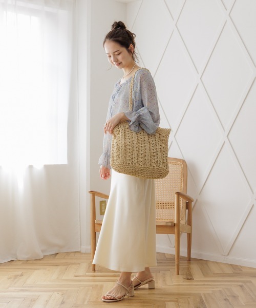 flower（フラワー）の「リラックスクロシェトート（トートバッグ・レディース・ブラウン/アイボリー・FREE）」の6枚目の写真