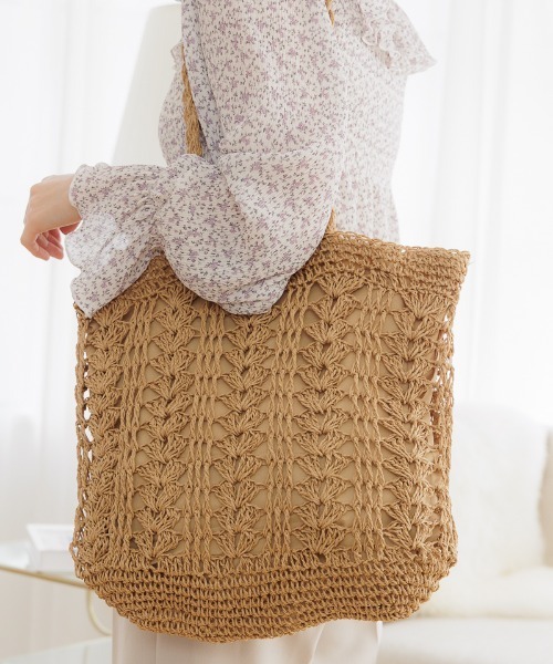 flower（フラワー）の「リラックスクロシェトート（トートバッグ・レディース・ブラウン/アイボリー・FREE）」の17枚目の写真