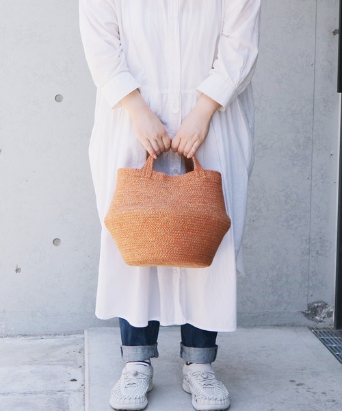 EARTH MADE（アースメイド）の「COLLAPSIBLE JUTE TOTE（かごバッグ・レディース・ブラック/グレー系その他/グレー/ナチュラル/オレンジ系その他/ホワイト/ホワイト系その他/グリーン系その他/ブルー系その他・FREE）」の9枚目の写真