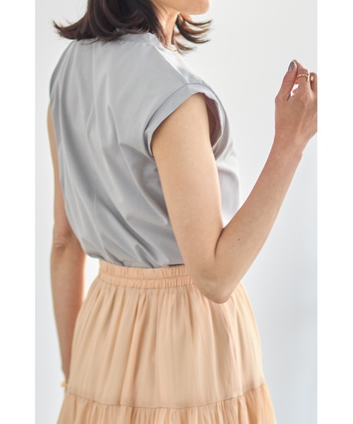 &. NOSTALGIA（アンドドットノスタルジア）の「ピンタックタンクトップ（Tシャツ/カットソー・レディース・ホワイト×ブラック/オフホワイト/グレー・FREE）」の9枚目の写真