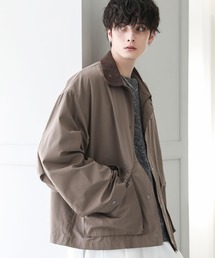 襟コーデュロイ切替ビッグシルエット2wayブルゾン