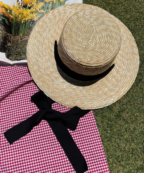 WC（ダブル シー）の「紐つきストローハット（ハット・レディース・ブラック・FREE）」の7枚目の写真