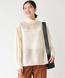 green label relaxing | ［size SHORTあり］スタンドカラー シアー ブラウス(シャツ/ブラウス)