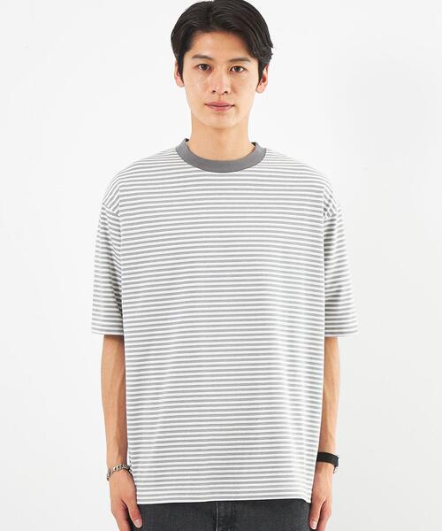 green label relaxing（グリーンレーベルリラクシング）の「マルチボーダー クルーネック Tシャツ（Tシャツ/カットソー・メンズ・コバルトブルー/グレー・M/S/L/XL）」の10枚目の写真