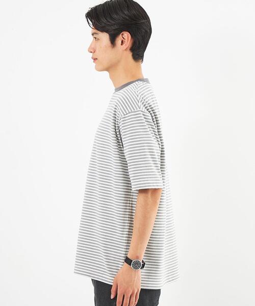 green label relaxing（グリーンレーベルリラクシング）の「マルチボーダー クルーネック Tシャツ（Tシャツ/カットソー・メンズ・コバルトブルー/グレー・M/S/L/XL）」の11枚目の写真