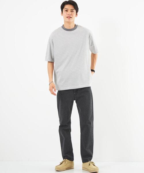 green label relaxing（グリーンレーベルリラクシング）の「マルチボーダー クルーネック Tシャツ（Tシャツ/カットソー・メンズ・コバルトブルー/グレー・M/S/L/XL）」の9枚目の写真