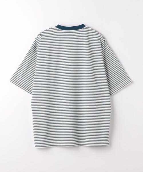 green label relaxing（グリーンレーベルリラクシング）の「マルチボーダー クルーネック Tシャツ（Tシャツ/カットソー・メンズ・コバルトブルー/グレー・M/S/L/XL）」の7枚目の写真