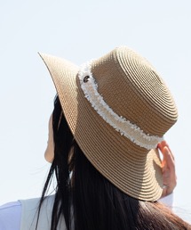 emonique（エモニーク）の「麦わら帽子 ペーパーハット リボン付き アソート（ハット）」