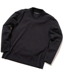 【ACTIVE TAILOR】シルケットスムースVネックロングTシャツ