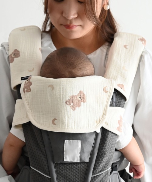 PUPPAPUPO(プッパプーポ)の「抱っこ紐カバー(抱っこ紐/ベルトカバー/スリング・キッズ・アイボリー/ブラウン/イエロー/ホワイト系その他2/ブラウン系その他2/ピンク系その他/ブラウン系その他/ホワイト系その他・FREE)」の6枚目の写真