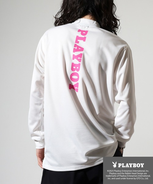 PLAYBOY（プレイボーイ）の「PLAYBOY High neck long sleeve innerwear / ハイネック長袖インナー（Tシャツ/カットソー・メンズ・ホワイト/チャコールグレー/ブラック/ダークグレー/チャコール/ホワイト系/ホワイト系1/ブラック系/ブラック系1・XL/M/L）」の4枚目の写真