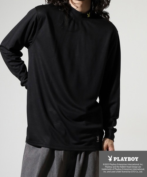 PLAYBOY（プレイボーイ）の「PLAYBOY High neck long sleeve innerwear / ハイネック長袖インナー（Tシャツ/カットソー・メンズ・ホワイト/チャコールグレー/ブラック/ダークグレー/チャコール/ホワイト系/ホワイト系1/ブラック系/ブラック系1・XL/M/L）」の11枚目の写真