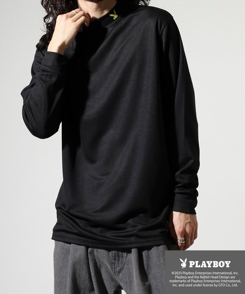 PLAYBOY（プレイボーイ）の「PLAYBOY High neck long sleeve innerwear / ハイネック長袖インナー（Tシャツ/カットソー・メンズ・ホワイト/チャコールグレー/ブラック/ダークグレー/チャコール/ホワイト系/ホワイト系1/ブラック系/ブラック系1・XL/M/L）」の13枚目の写真