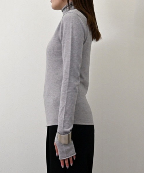 STYLEBLOCK（スタイルブロック）の「フィンガーホールタートルネックニット（ニット/セーター・レディース・オレンジ/ブラウン/グレー/オフホワイト/ホワイト系その他/ブラック/ブルー/ライム/レッド・M）」の12枚目の写真