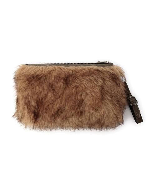 Another Edition(アナザーエディション)の「フェイクファークラッチバッグ/ AE FakeFUR CLT(クラッチバッグ・レディース・ベージュ/ロイヤルブルー・フリー)」の4枚目の写真