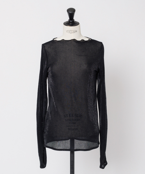 NOMINE（ノミネ）の「シアーラメメロウ2WAYプルオーバー（Tシャツ/カットソー・レディース・ブラック/ゴールド/グレイッシュベージュ/ベージュ・フリー）」の6枚目の写真