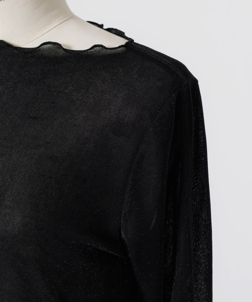 NOMINE（ノミネ）の「シアーラメメロウ2WAYプルオーバー（Tシャツ/カットソー・レディース・ブラック/ゴールド/グレイッシュベージュ/ベージュ・フリー）」の10枚目の写真