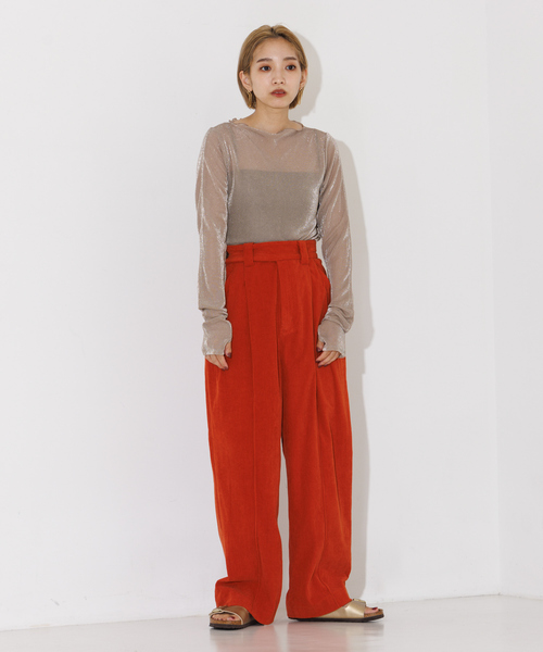 NOMINE（ノミネ）の「シアーラメメロウ2WAYプルオーバー（Tシャツ/カットソー・レディース・ブラック/ゴールド/グレイッシュベージュ/ベージュ・フリー）」の13枚目の写真