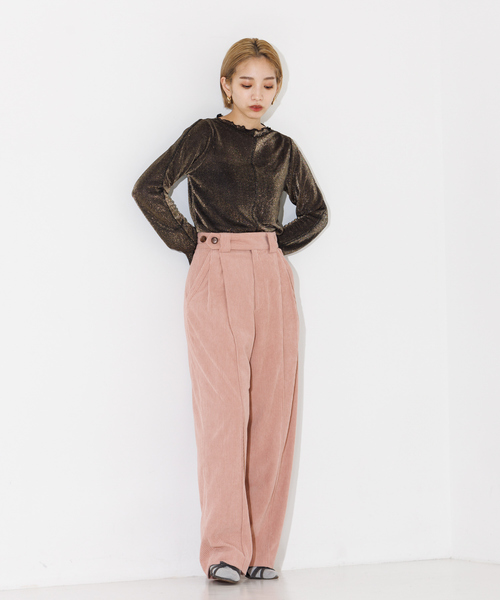 NOMINE（ノミネ）の「シアーラメメロウ2WAYプルオーバー（Tシャツ/カットソー・レディース・ブラック/ゴールド/グレイッシュベージュ/ベージュ・フリー）」の17枚目の写真