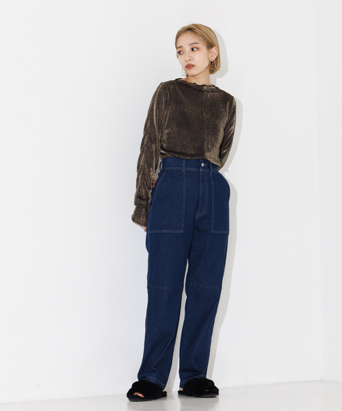 NOMINE（ノミネ）の「シアーラメメロウ2WAYプルオーバー（Tシャツ/カットソー・レディース・ブラック/ゴールド/グレイッシュベージュ/ベージュ・フリー）」の19枚目の写真