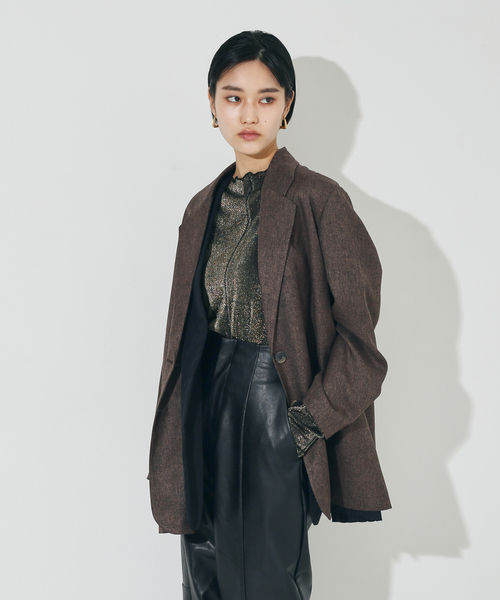 NOMINE（ノミネ）の「シアーラメメロウ2WAYプルオーバー（Tシャツ/カットソー・レディース・ブラック/ゴールド/グレイッシュベージュ/ベージュ・フリー）」の22枚目の写真