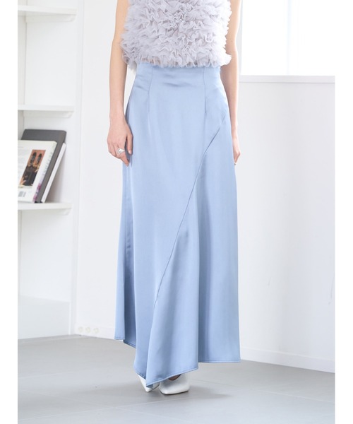 Stylevoice for xxx(スタイルヴォイスフォー)の「ナローシルエットサテンスカート(スカート・レディース・オフホワイト/ブルー/ブラウン・FREE)」の15枚目の写真