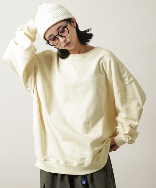 ZIP FIVE(ジップファイブ)の「【ZIP FIVE】 ピグメント ビッグシルエット 長袖 スウェット トレーナー / プルオーバー(スウェット・レディース・ブラック/ネイビー/アイボリー・LARGE/MEDIUM/X-LARGE)」の2枚目の写真