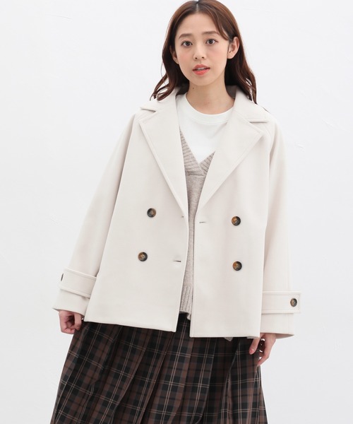 Honeys（ハニーズ）の「ピーコート（ピーコート・レディース・杢グレー/アイボリー/モカ/ネイビー/ブラック・L/M/S/LL）」の7枚目の写真