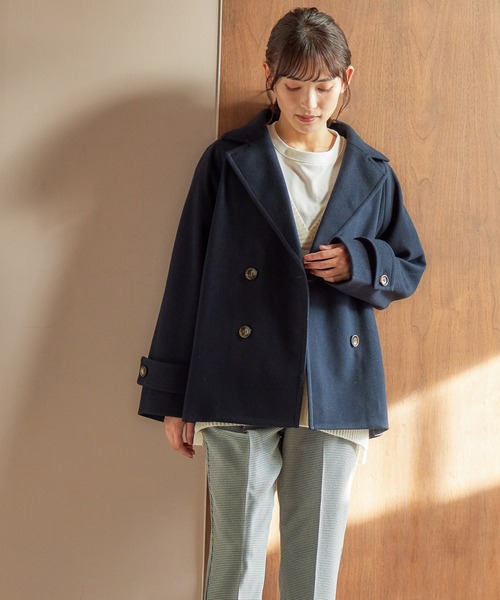 Honeys（ハニーズ）の「ピーコート（ピーコート・レディース・杢グレー/アイボリー/モカ/ネイビー/ブラック・L/M/S/LL）」の14枚目の写真