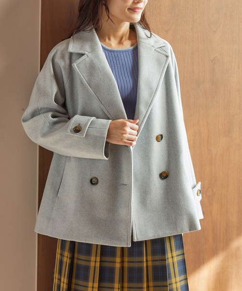 Honeys（ハニーズ）の「ピーコート（ピーコート・レディース・杢グレー/アイボリー/モカ/ネイビー/ブラック・L/M/S/LL）」の18枚目の写真